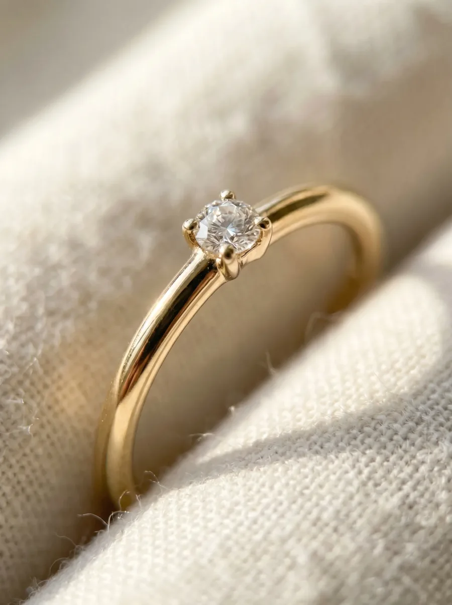 A gold ring photographed in the Macro composition