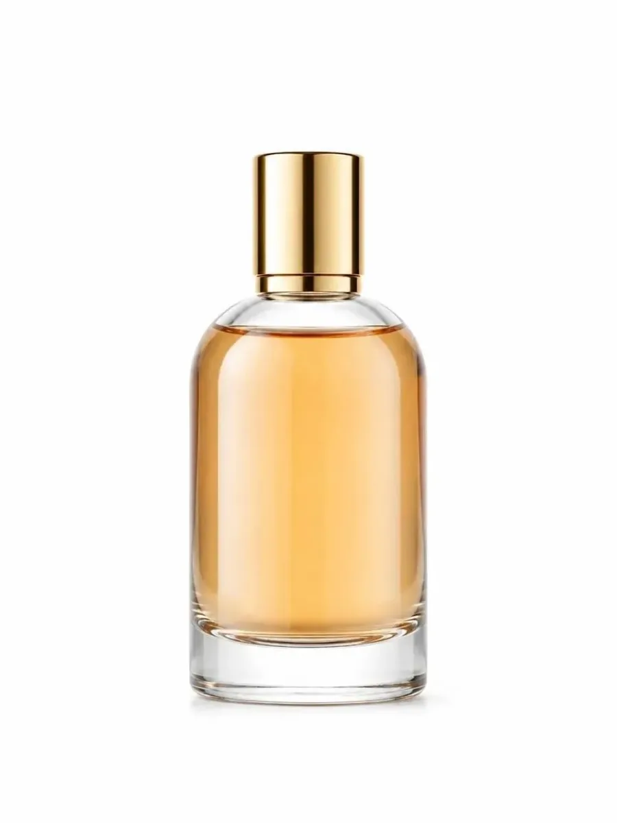 A perfume bottle photographed in the Clean listing style
