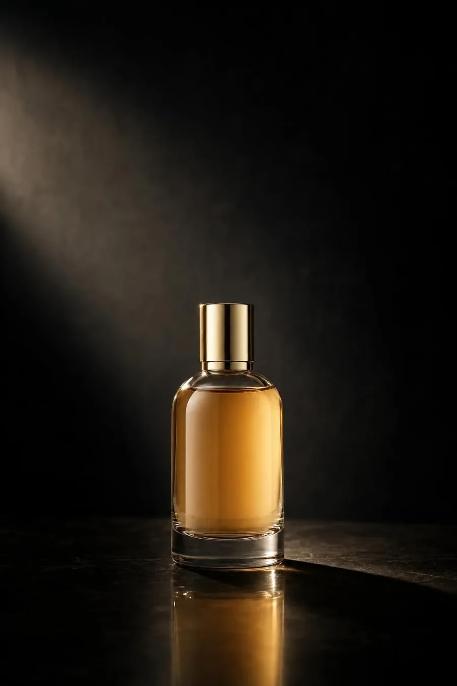A perfume bottle photographed in the Premium luxury style